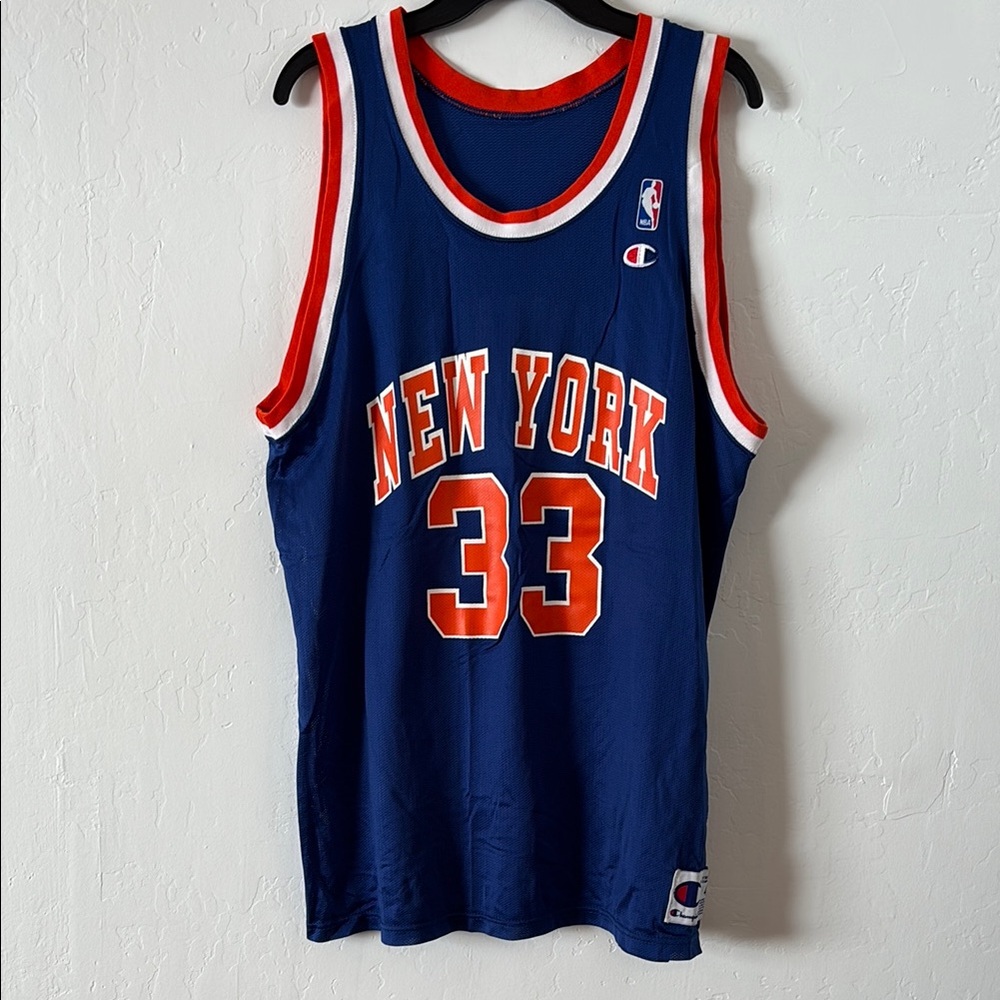 FINAL! VTG PATRICK EWING #33 NY Knicks Classic Champion Blue Basketball Jersey